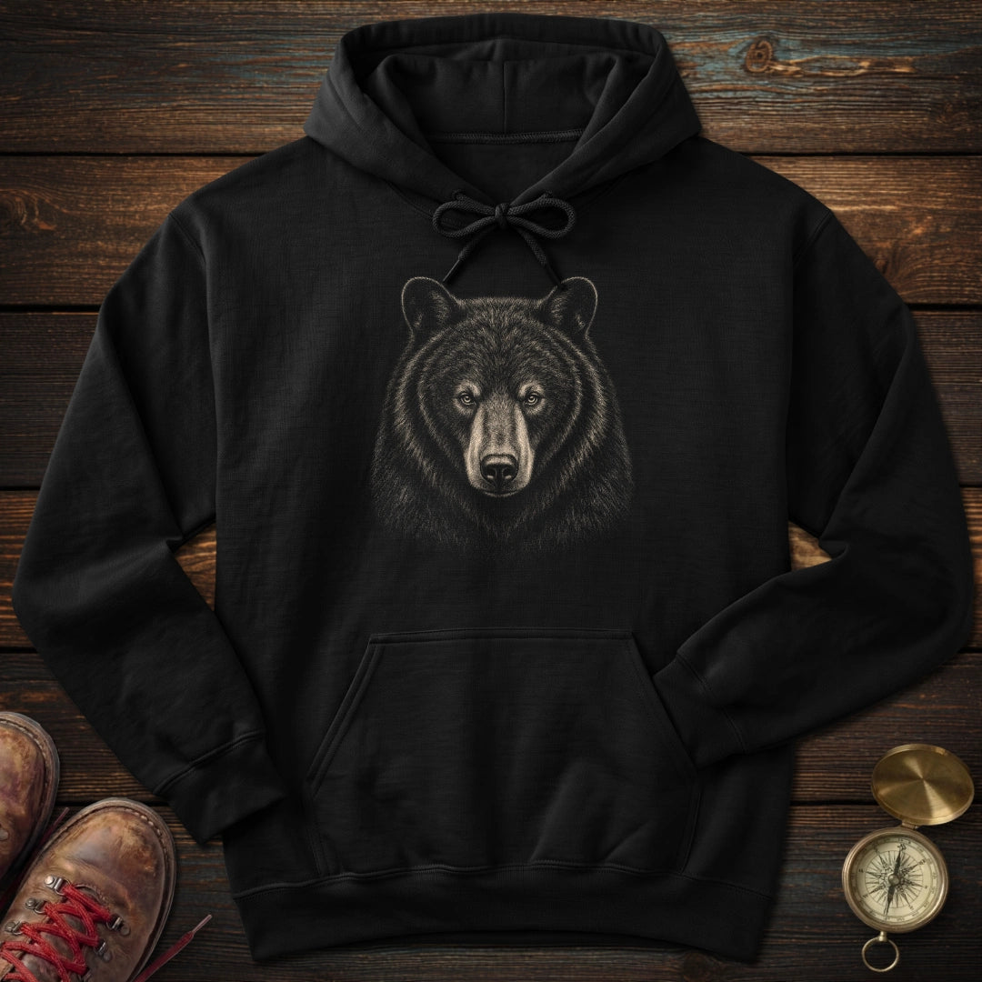 Black Bear Archival Portrait Hoodie Gift For National Park Lover