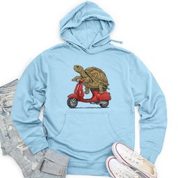 Turtle on a Scooter Unisex Midweight Hoodie