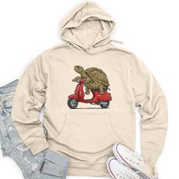 Turtle on a Scooter Unisex Midweight Hoodie