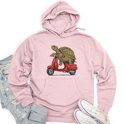 Turtle on a Scooter Unisex Midweight Hoodie