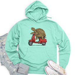 Turtle on a Scooter Unisex Midweight Hoodie