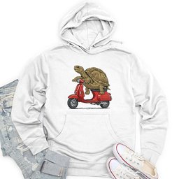 Turtle on a Scooter Unisex Midweight Hoodie