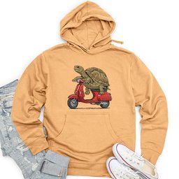 Turtle on a Scooter Unisex Midweight Hoodie