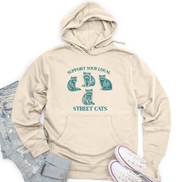 Support Your Local Street Cats Unisex Midweight Hoodie