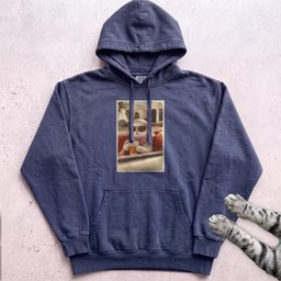 Cat Drinking Coffee Vintage Hoodie Gift For Cat Lover