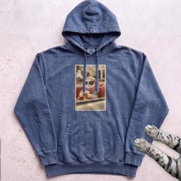 Cat Drinking Coffee Vintage Hoodie Gift For Cat Lover