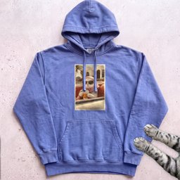 Cat Drinking Coffee Vintage Hoodie Gift For Cat Lover