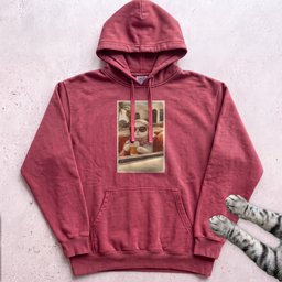 Cat Drinking Coffee Vintage Hoodie Gift For Cat Lover