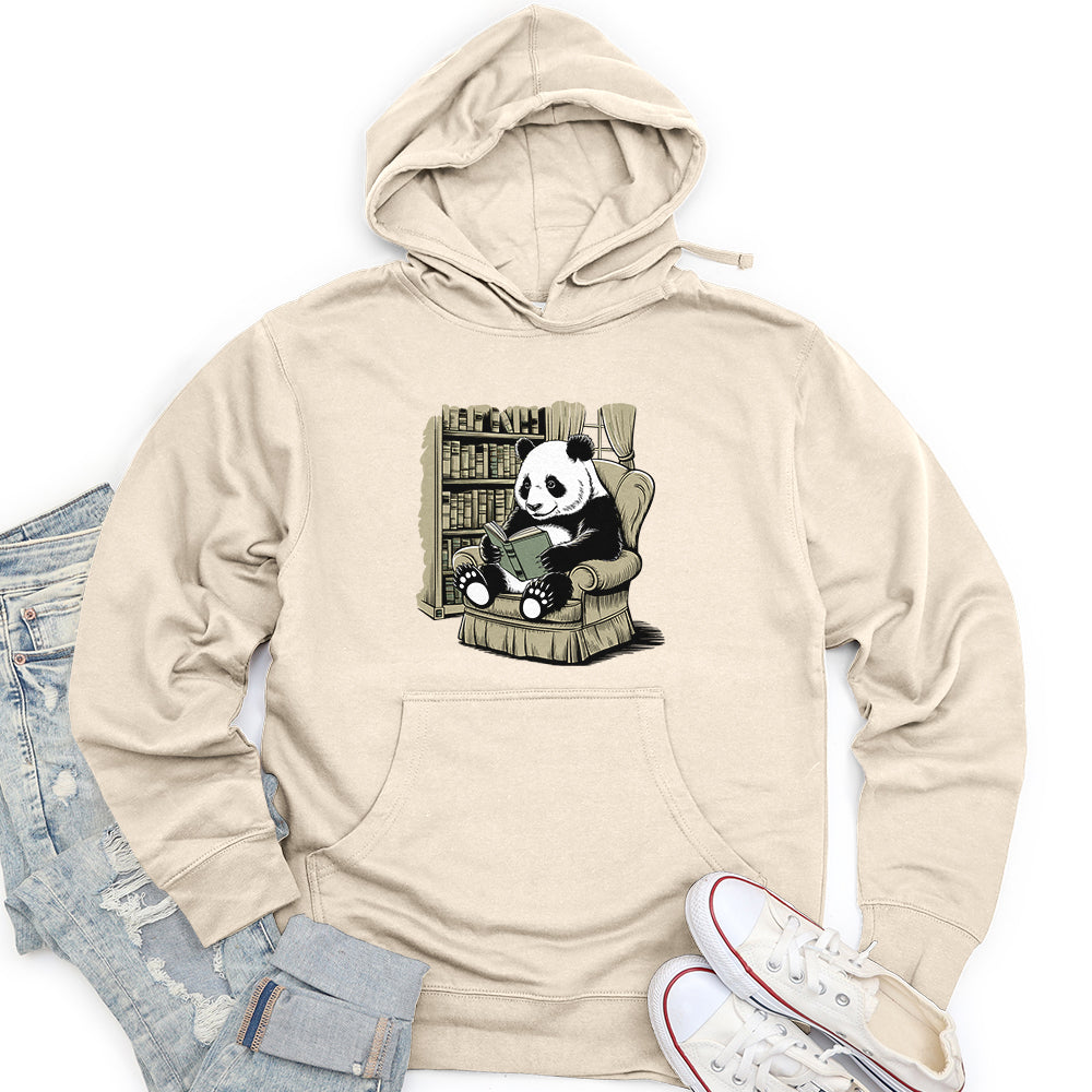 Panda Reading Book Unisex Midweight Hoodie