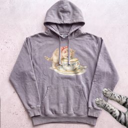 Cat In Teacup Hoodie Gift For Cat Lover