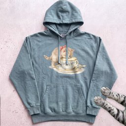 Cat In Teacup Hoodie Gift For Cat Lover