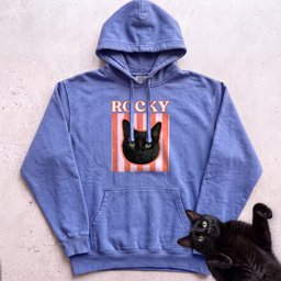Personalized Cat Graphic Hoodie Retro Pink Stripe Black Cat Hoodie Gift For Cat Lover