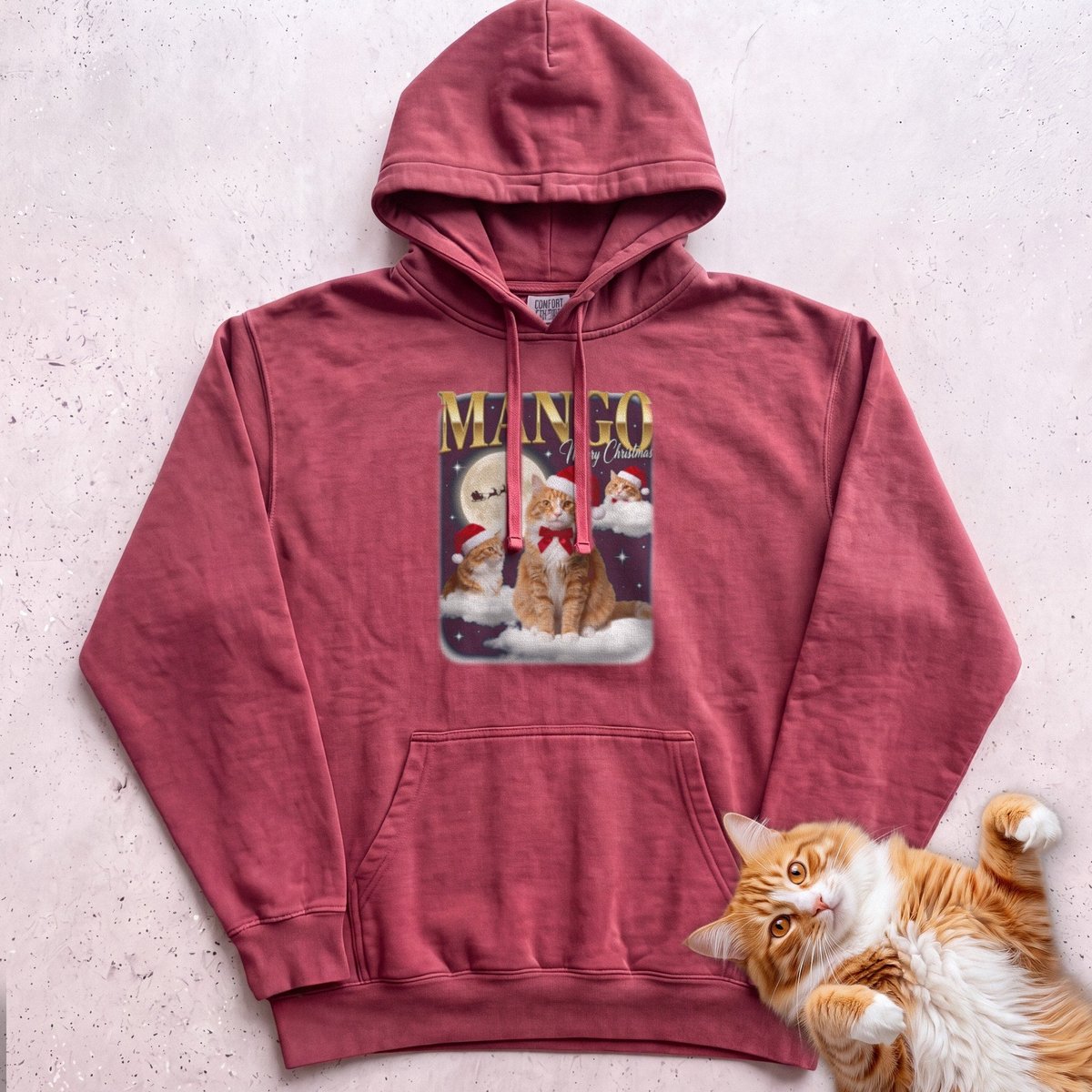 Personalized Bootleg Christmas Cat Hoodie Gift For Cat Lover