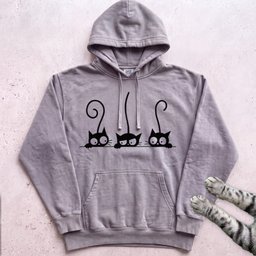 Cute Black Cat Lineup Hoodie Gift For Cat Lover