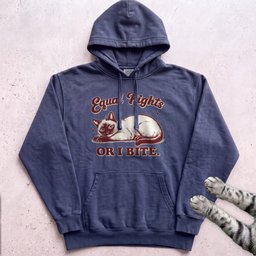 Equal Rights Or I Bite Cat Hoodie Gift For Cat Lover