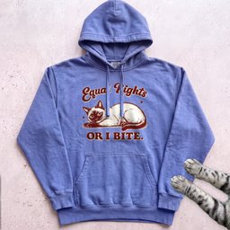 Equal Rights Or I Bite Cat Hoodie Gift For Cat Lover