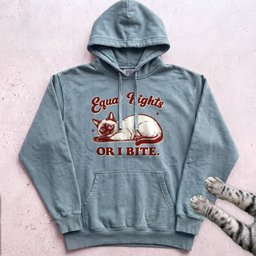 Equal Rights Or I Bite Cat Hoodie Gift For Cat Lover