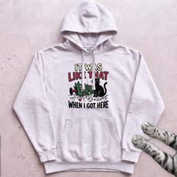 IT Was Like That When I Got Here Cat Hoodie Gift For Cat Lover