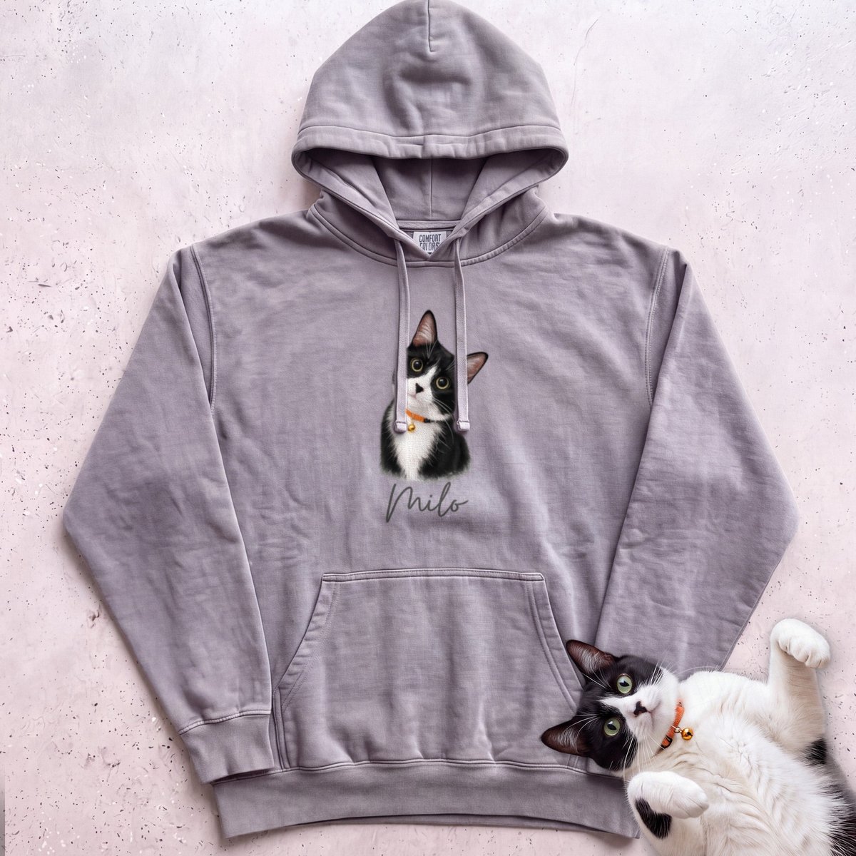 Personalized Cat Hoodie Cat Custom Illustration Hoodie Gift For Cat Lover