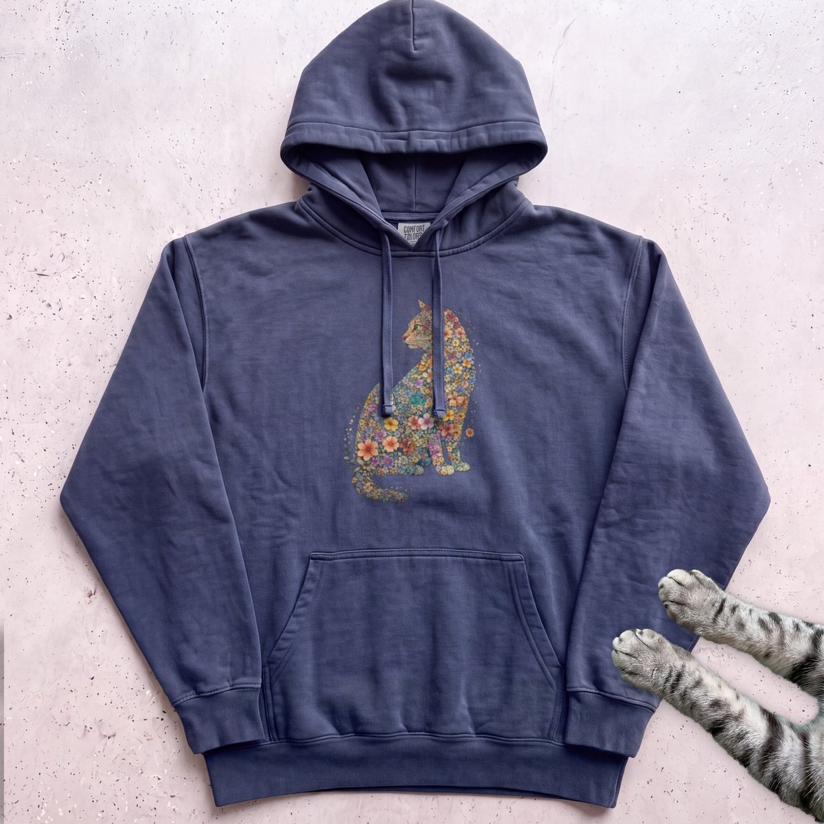Floral Cat Hoodie Gift For Cat Lover