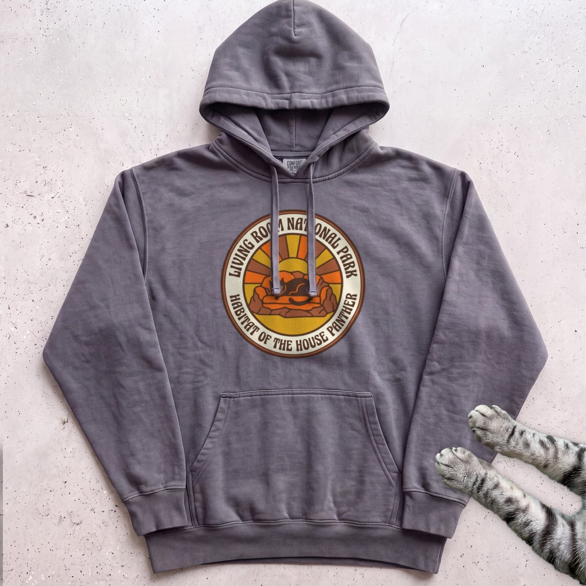 Living Room National Park Cat Hoodie Gift For Cat Lover