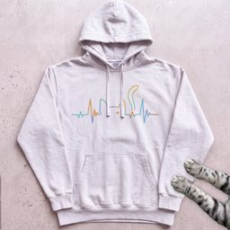Cat Heartbeat Hoodie Gift For Cat Lover