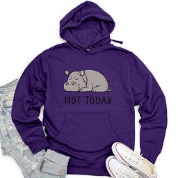 Not Today Hippo Unisex Midweight Hoodie