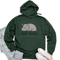 Not Today Hippo Unisex Midweight Hoodie