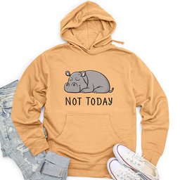 Not Today Hippo Unisex Midweight Hoodie