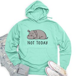 Not Today Hippo Unisex Midweight Hoodie