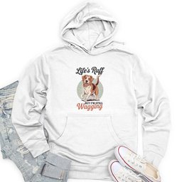 Life’s Ruff—but I’m Still Wagging Unisex Midweight Hoodie