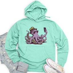 Octopus Takes a Selfie Unisex Midweight Hoodie