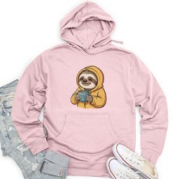 Sloth With Coffee Unisex Midweight Hoodie