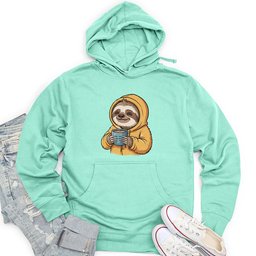 Sloth With Coffee Unisex Midweight Hoodie