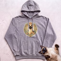 Art Nouveau Cat Portrait Personalized Hoodie Gift For Cat Lover