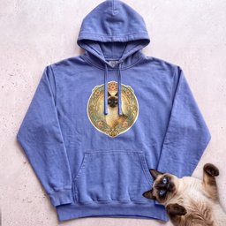 Art Nouveau Cat Portrait Personalized Hoodie Gift For Cat Lover