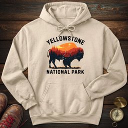Vintage Yellowstone Buffalo Hoodie Gift For National Park Lover