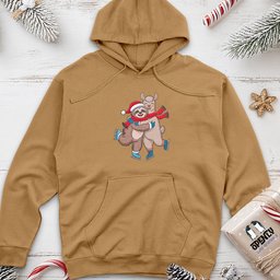 Sloth Hugging Llama Unisex Midweight Hoodie