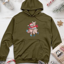 Sloth Hugging Llama Unisex Midweight Hoodie