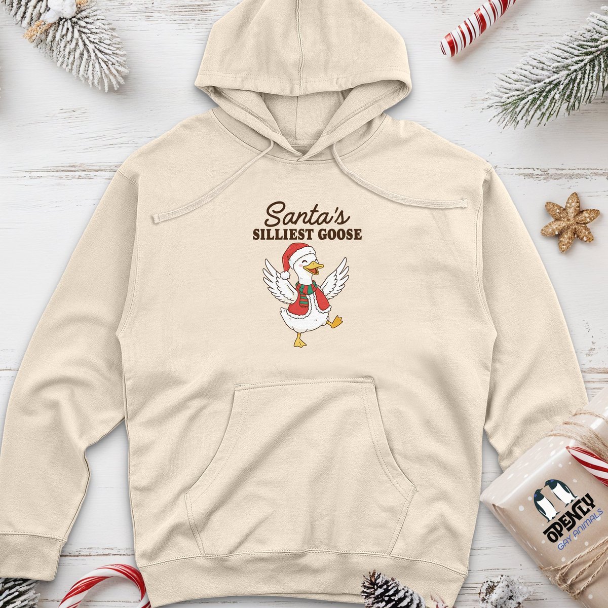 Santa's Silliest Goose 2 midweight hoodie