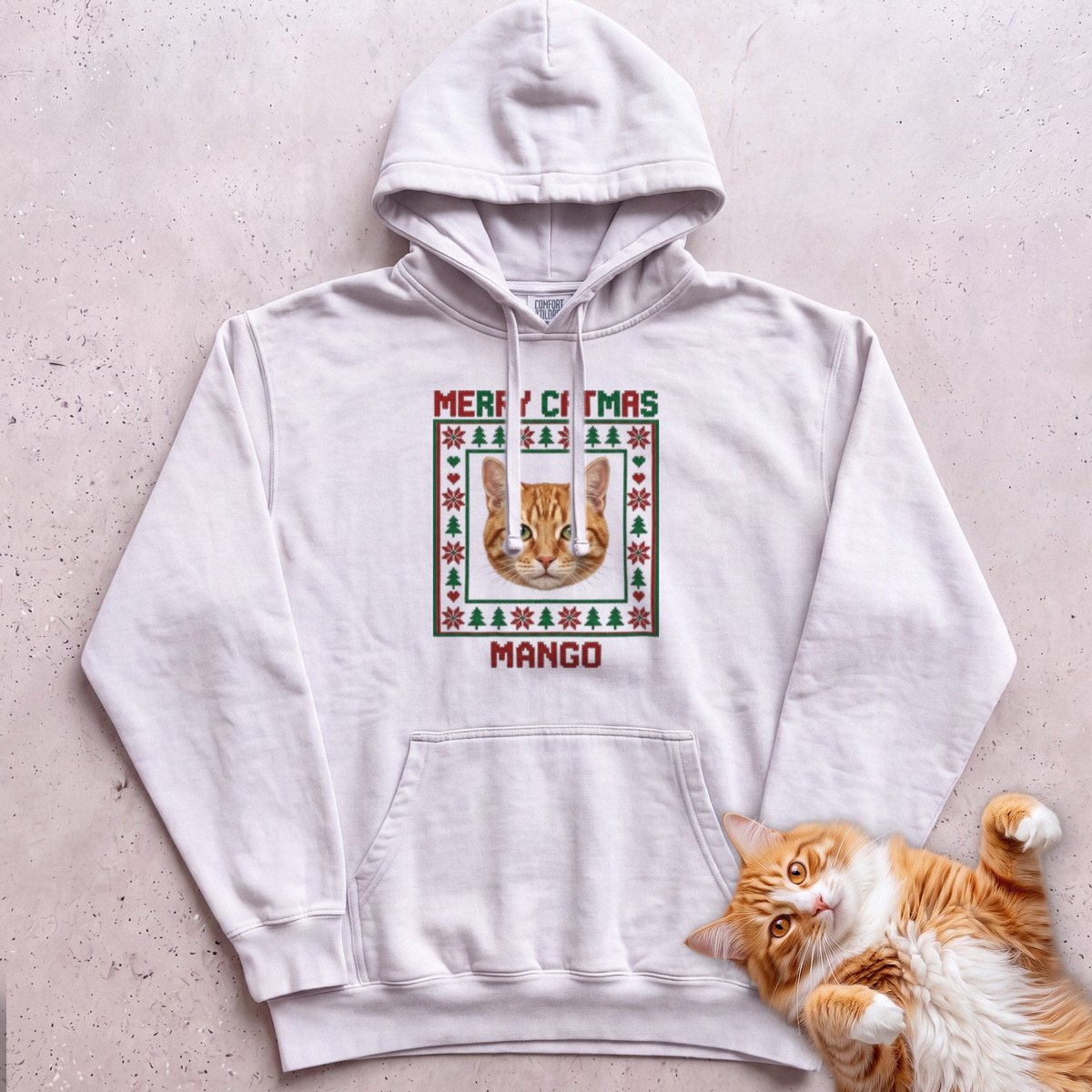 Personalized Ugly Sweater Portrait Cat Hoodie Gift For Cat Lover