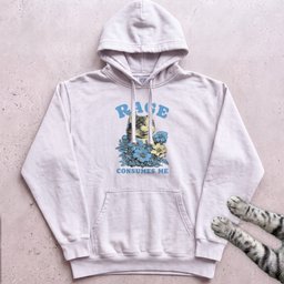 Rage Consumes Me Floral Cat Hoodie Gift For Cat Lover