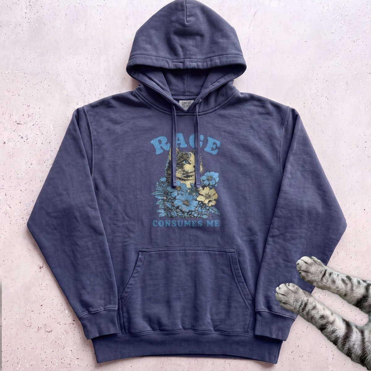 Rage Consumes Me Floral Cat Hoodie Gift For Cat Lover