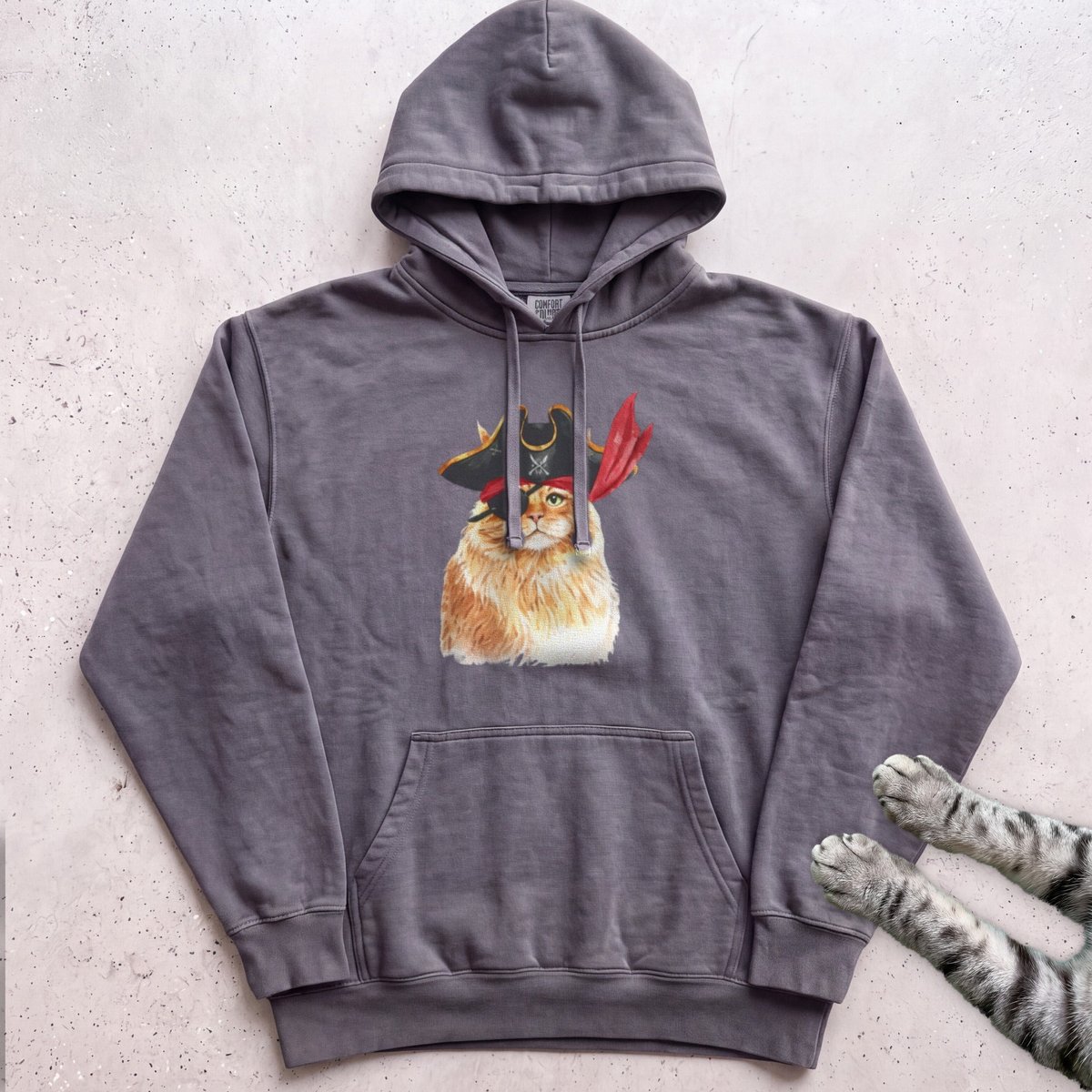 Pirate Ginger Cat Hoodie Gift For Cat Lover