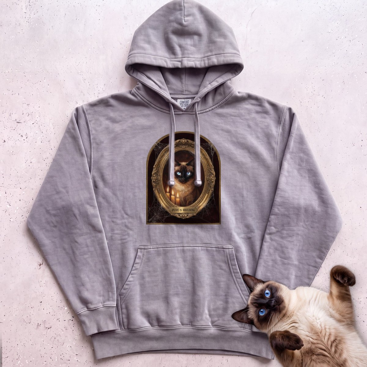 Personalized Is Watching Haunted Portrait Cat Hoodie Gift For Cat Lover