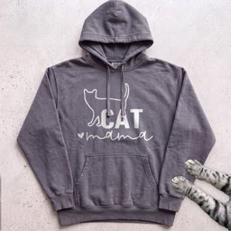 Cat Mama Line Art Hoodie Gift For Mom