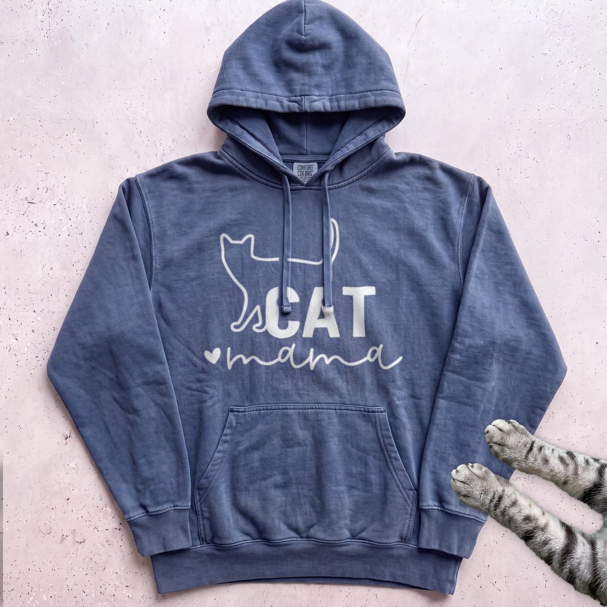 Cat Mama Line Art Hoodie Gift For Mom