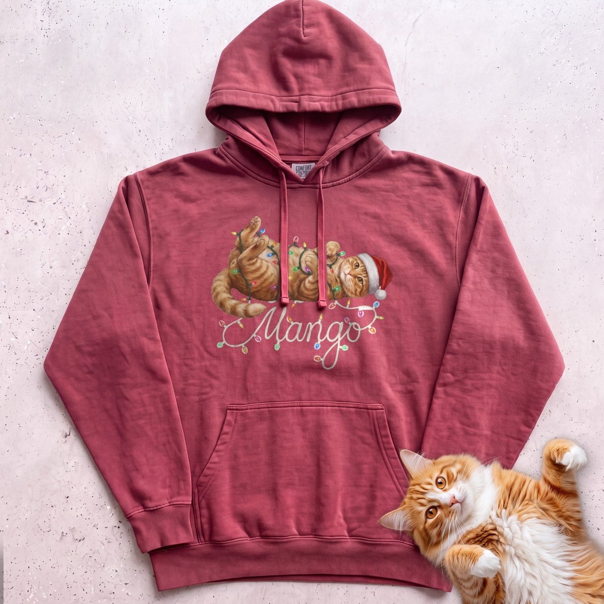 Personalized Name In Lights Cat Hoodie Gift For Cat Lover