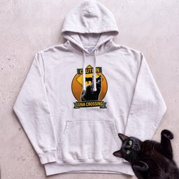 Personalized Black Cat Crossing Hoodie Gift For Cat Lover