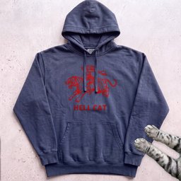 Hell Cat Hoodie Retro Red Graphic Tiger Rider Hoodie Gift For Cat Lover